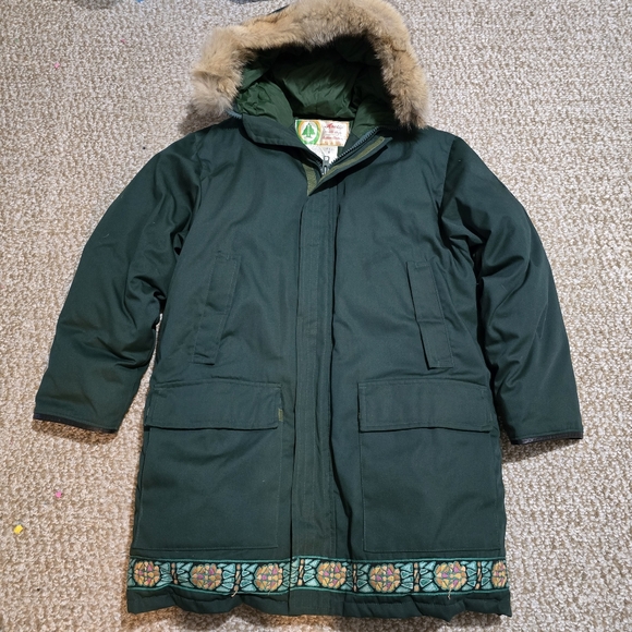 Green Fur-Trimmed Women's Parka - Picture 1 of 7